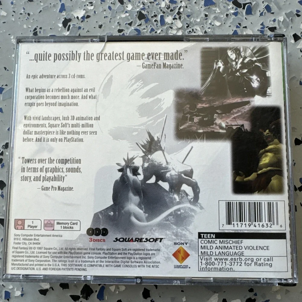 Final Fantasy VII 7 Misprint (Playstation‎ 1 PS1) Complete - Tested - Authentic